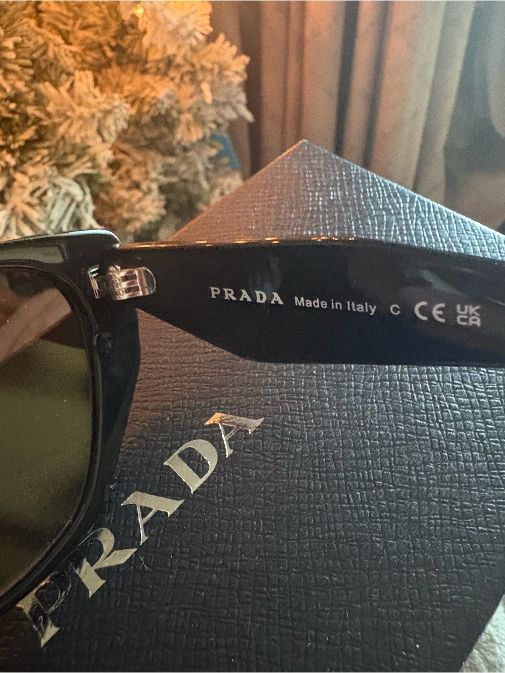 Prada Black Cat-Eye Sunglasses with Blue Lenses - Picture 6 of 7